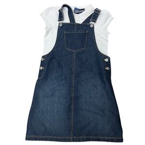 NWT Obakki| Girls 2piece- White and Blue Denim Overall/Jumper with- Size 10 year